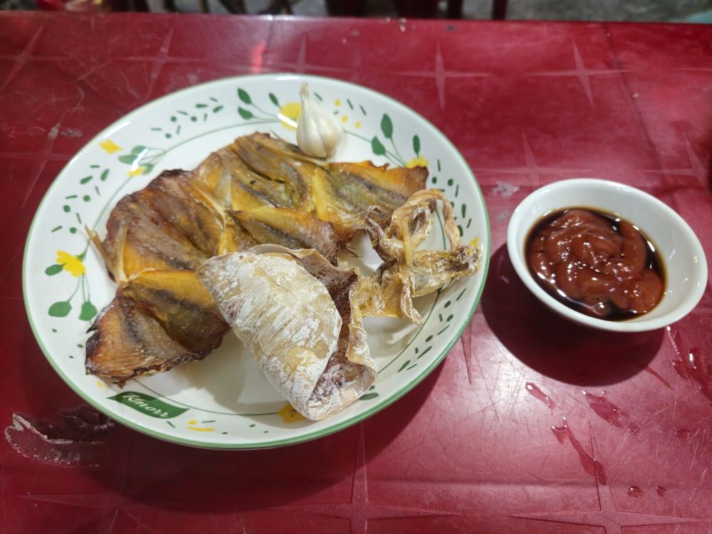 건어물 안주 맥주 노점